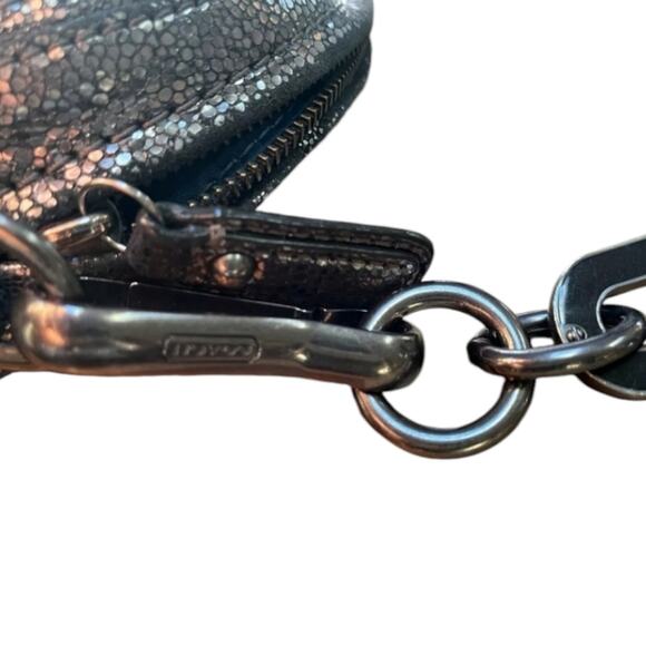 COACH Limited ED KRISTIN GRAY‎ METALLIC SILVER GUNMETAL NUBUCK SUEDE BAG Purse - Picture 10 of 16